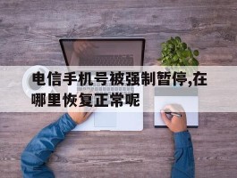 电信手机号被强制暂停,在哪里恢复正常呢