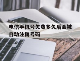 电信手机号欠费多久后会被自动注销号码