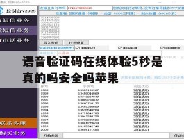 语音验证码在线体验5秒是真的吗安全吗苹果