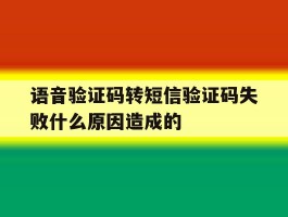 语音验证码转短信验证码失败什么原因造成的
