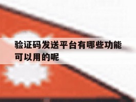 验证码发送平台有哪些功能可以用的呢