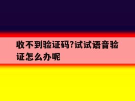 包含收不到验证码?试试语音验证怎么办呢的词条