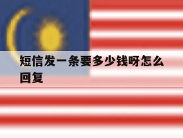 短信发一条要多少钱呀怎么回复
