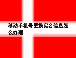 移动手机号更换实名信息怎么办理