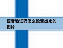 语音验证码怎么设置出来的图片