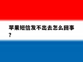 苹果短信发不出去怎么回事?