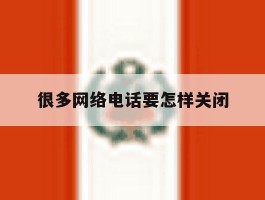 很多网络电话要怎样关闭