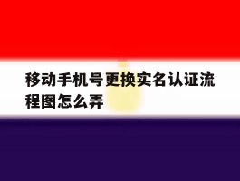 移动手机号更换实名认证流程图怎么弄