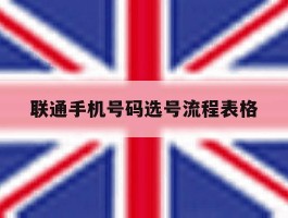 联通手机号码选号流程表格