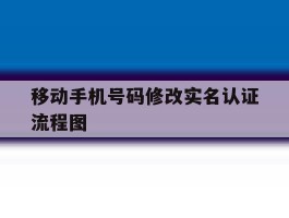 移动手机号码修改实名认证流程图