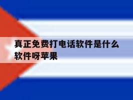 真正免费打电话软件是什么软件呀苹果