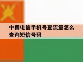 包含中国电信手机号查流量怎么查询短信号码的词条