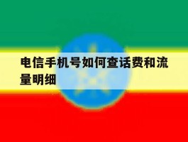 电信手机号如何查话费和流量明细