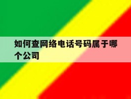 如何查网络电话号码属于哪个公司