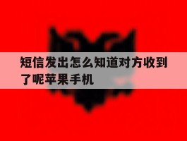 短信发出怎么知道对方收到了呢苹果手机