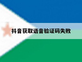 抖音获取语音验证码失败