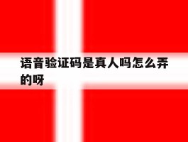 语音验证码是真人吗怎么弄的呀