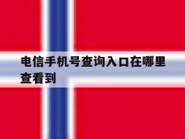 电信手机号查询入口在哪里查看到