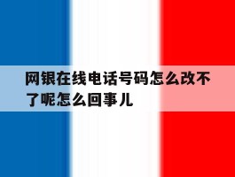 包含网银在线电话号码怎么改不了呢怎么回事儿的词条