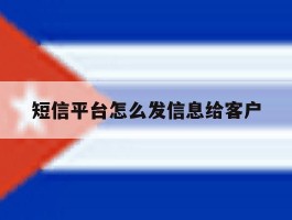 短信平台怎么发信息给客户