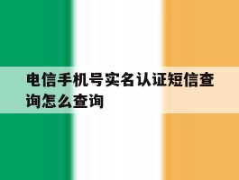 电信手机号实名认证短信查询怎么查询