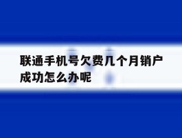 联通手机号欠费几个月销户成功怎么办呢的简单介绍