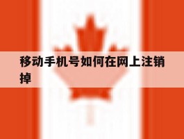 移动手机号如何在网上注销掉
