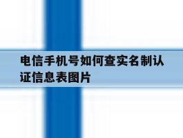 电信手机号如何查实名制认证信息表图片的简单介绍