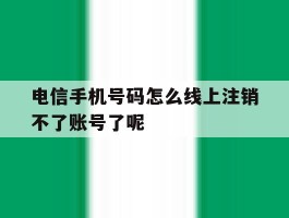 包含电信手机号码怎么线上注销不了账号了呢的词条