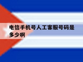 电信手机号人工客服号码是多少啊