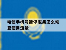 电信手机号暂停服务怎么恢复使用流量