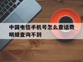 中国电信手机号怎么查话费明细查询不到