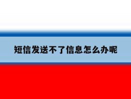 短信发送不了信息怎么办呢