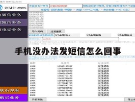手机没办法发短信怎么回事