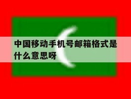 包含中国移动手机号邮箱格式是什么意思呀的词条