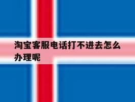 淘宝客服电话打不进去怎么办理呢