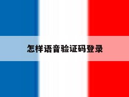 怎样语音验证码登录