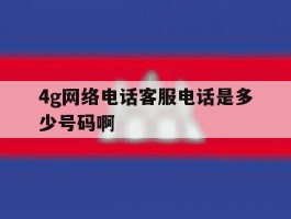 包含4g网络电话客服电话是多少号码啊的词条