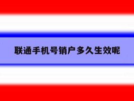 联通手机号销户多久生效呢