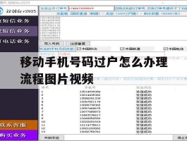 移动手机号码过户怎么办理流程图片视频
