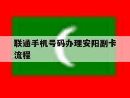 联通手机号码办理安阳副卡流程