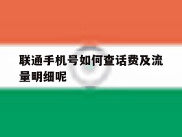 包含联通手机号如何查话费及流量明细呢的词条