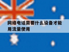 网络电话需要什么设备才能用流量使用