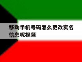 移动手机号码怎么更改实名信息呢视频