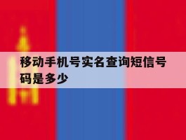 移动手机号实名查询短信号码是多少