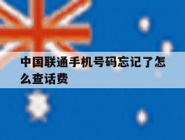 中国联通手机号码忘记了怎么查话费