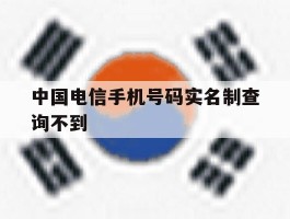 中国电信手机号码实名制查询不到